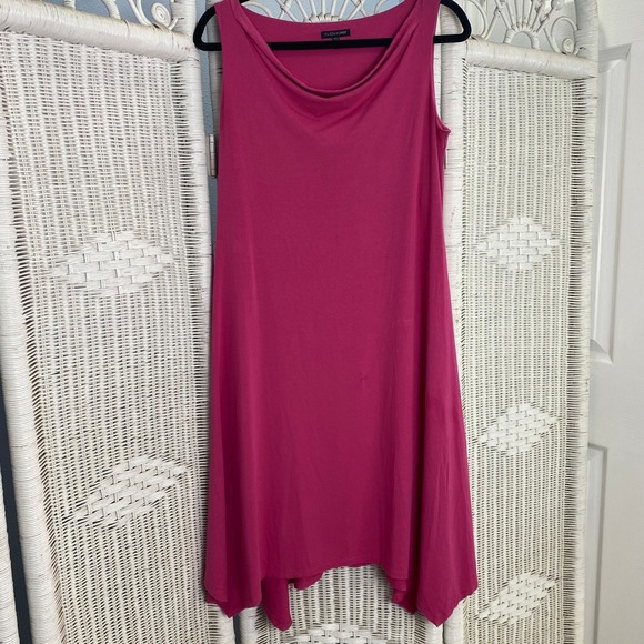 Eileen Fisher Dresses & Skirts - Eileen Fisher Cranberry Jersey Midi Dress Soft Draped Sleeveless‎ Travel Knit